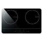 Metal Shell Crystal Glass Double Cooktop Induction