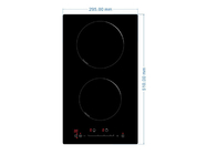 3000W Two Plate Black Crystal Glass Induction Hob Cooker