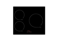 3 Zone Induction Hob Built-in Type 60cm Black Glass Panel with Child Safe Lock