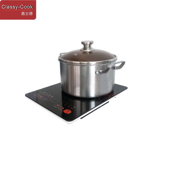 Touch Screen 380*295mm Single Burner Induction Cooktop Built In 2000W Power