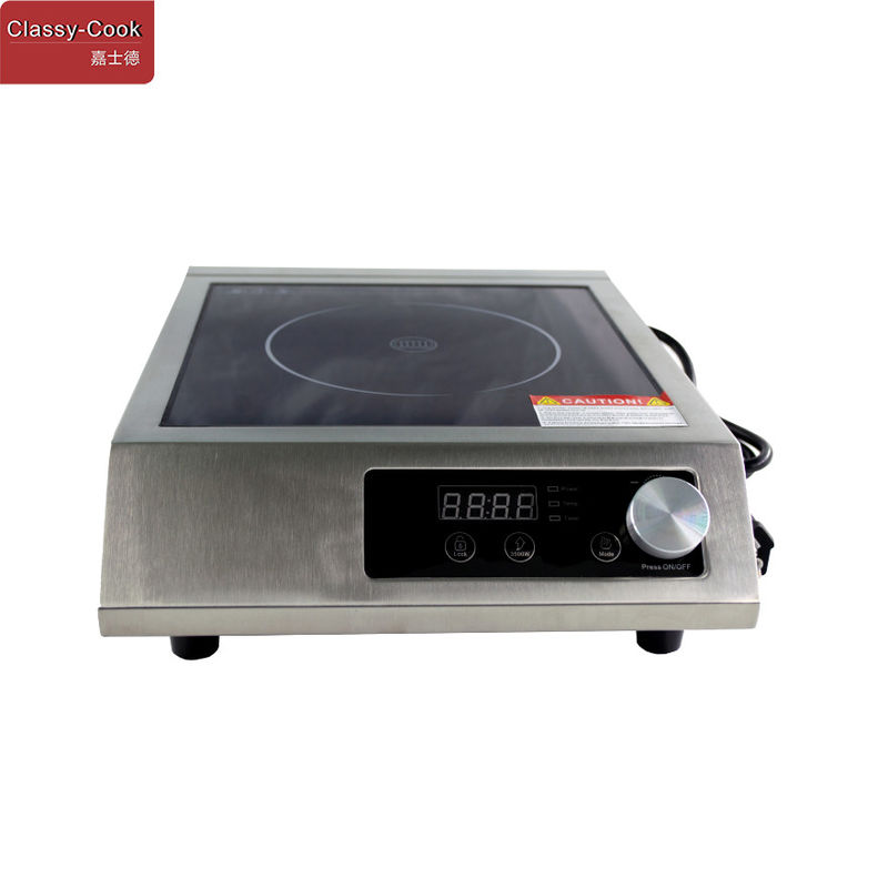 Single Burner Stainless Steel Free Standing 3500W Power Commercial Induction Cooker