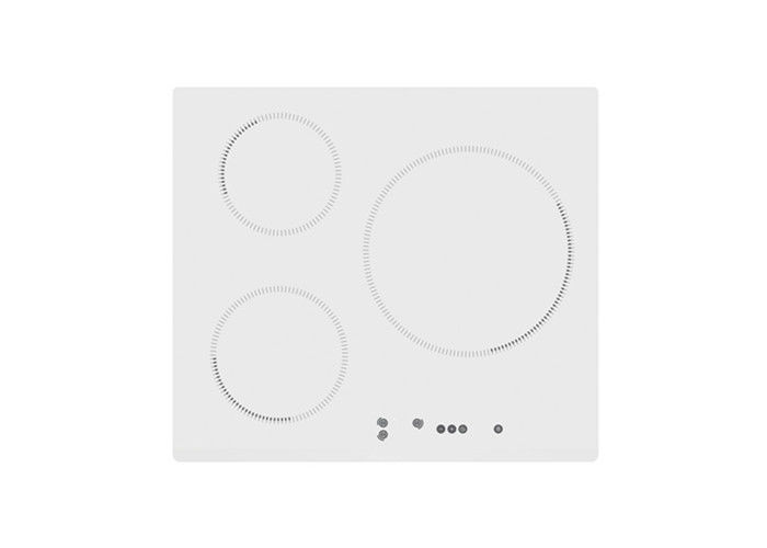 Ceramic Glass 5800W White Three Burner Induction Cooktop